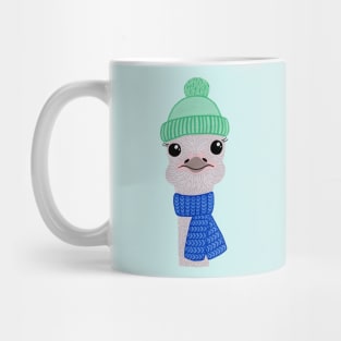 Ostrich with hat and scarf Mug